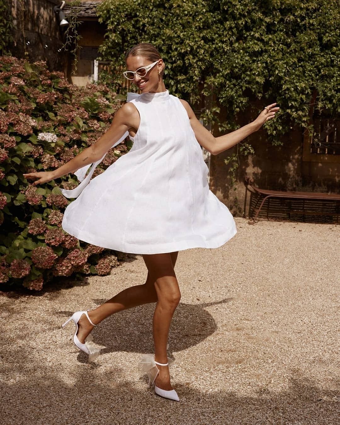 Mini bride linen dress