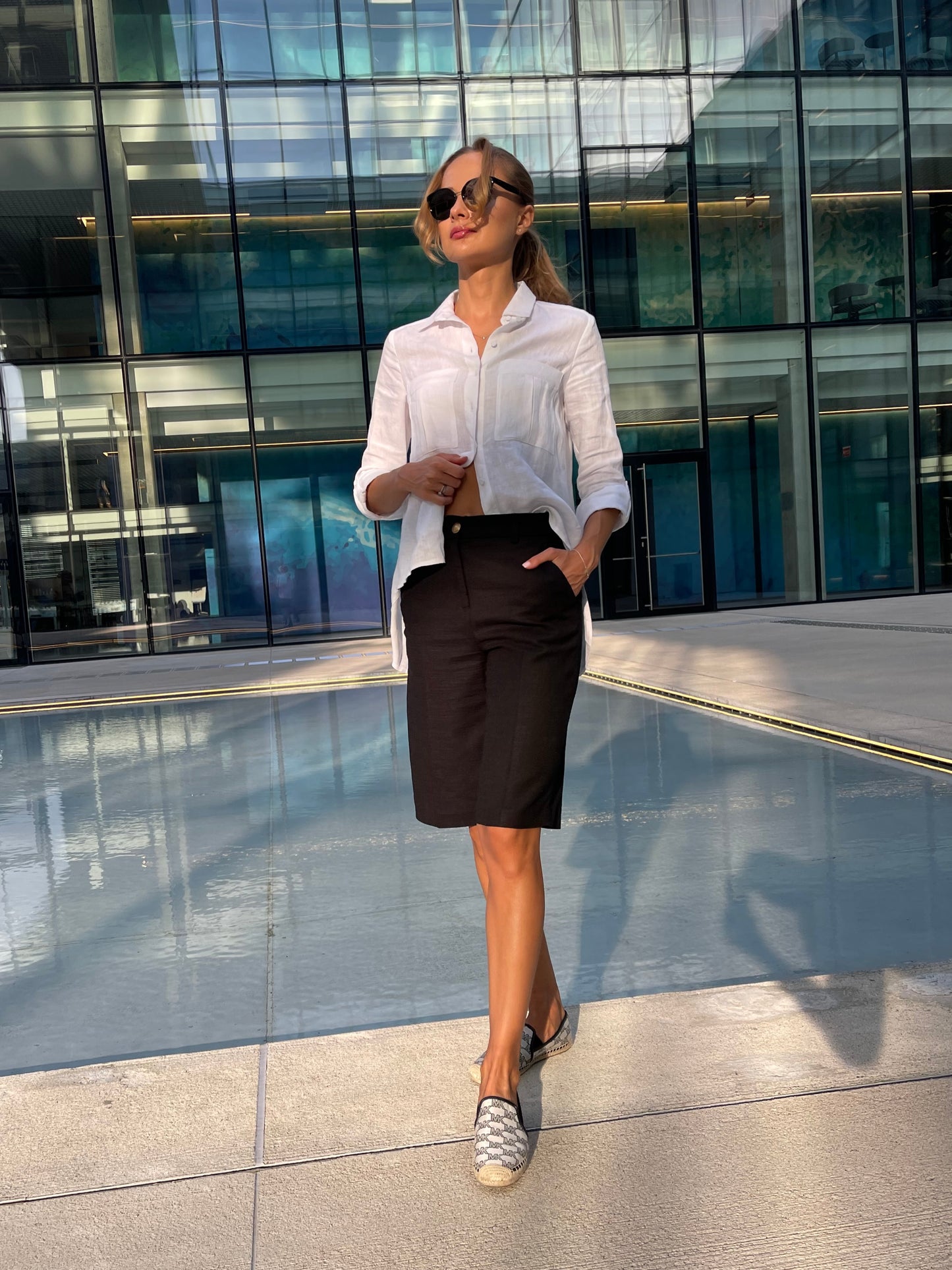 Asymmetrical linen shirt
