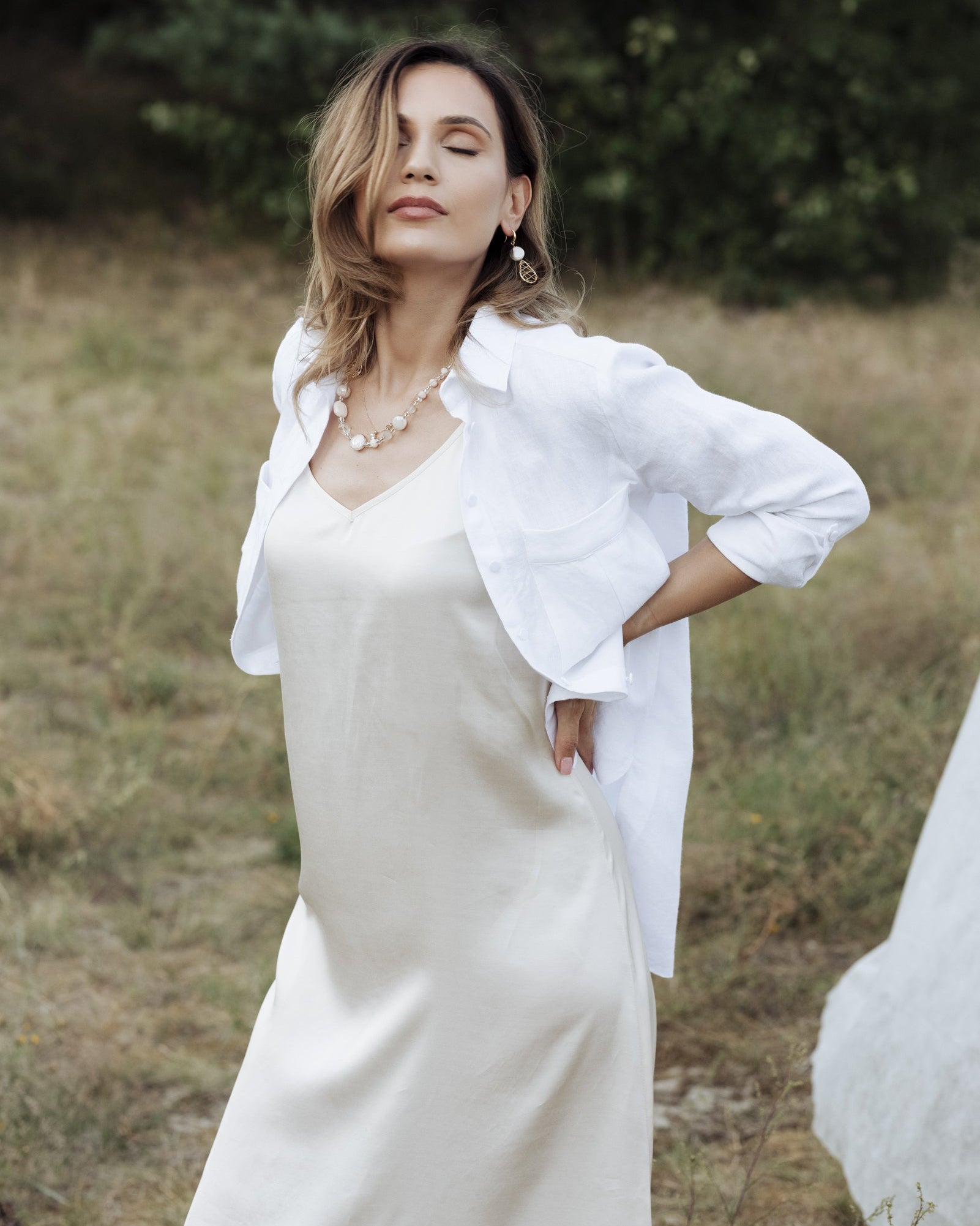 Silk satin slip dress