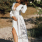 Boho front button muslin dress