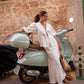 Bais cut linen maxi skirt