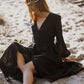 Boho front button muslin dress