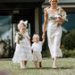 Bow tie midi linen dress