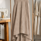 Handmade full circle linen skirt in sewing studio