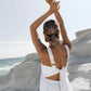 White long linen dress