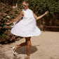 White mini dress linen