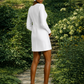 Mini bride dress with long sleeve back