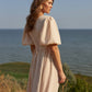 LILY Baumwoll-Musselin Wickelkleid Midi Elfenbein