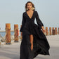 Deep neck black dress