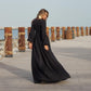 Deep neck black dress