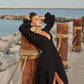 Deep neck black dress
