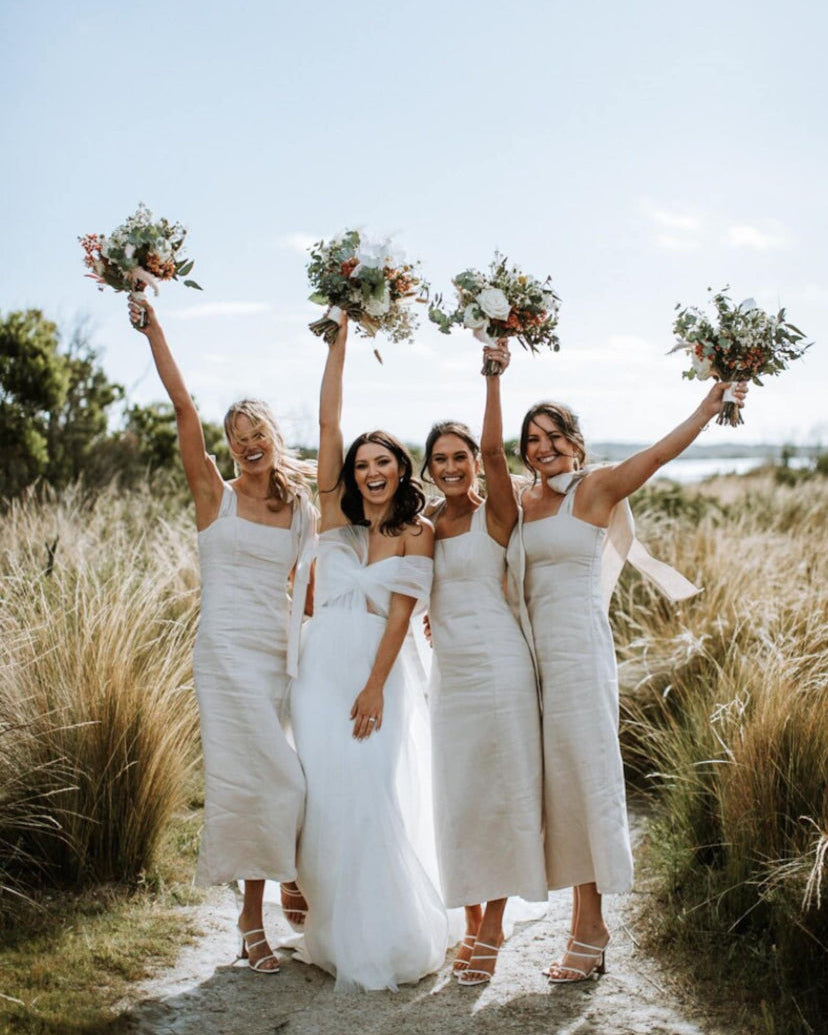 Linen bridesmaid dress Pink / S