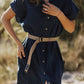 loose fit long linen dress with side pockets