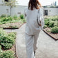 Grey linen women's suit 