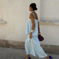Relaxed fit light blue linen outfit for travel and everyday wear