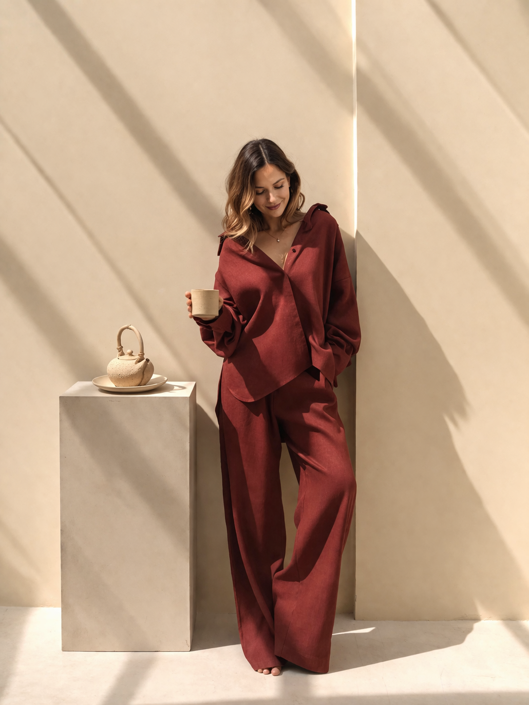 Natural Linen Set – Shirt & Trousers