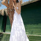 White long linen dress