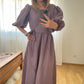 BELL Linen Wrap Midi Dress Lavender