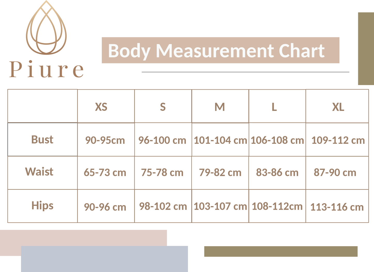 Women body measurement chart 