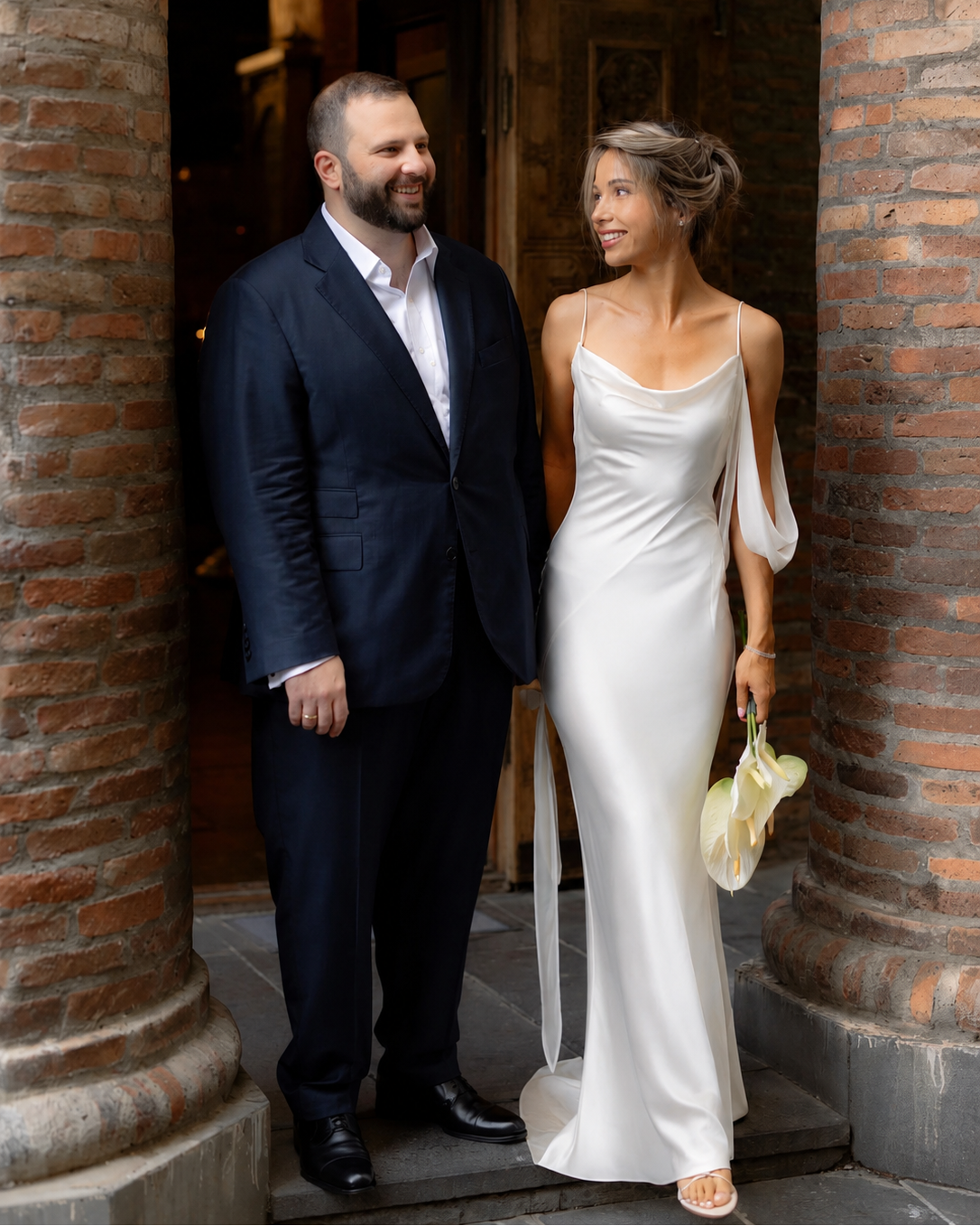 Backless silk maxi dress in natural mulberry silk