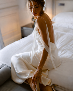 EVA Backless Silk Maxi Dress
