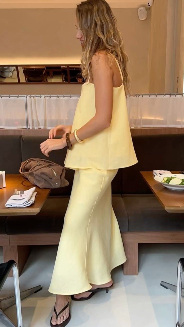 linen top and skirt 