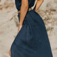 navy long loose fit  dress with pockets