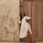LILY Robe Portefeuille Midi en Mousseline de Coton Ivoire