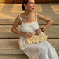 white linen set maxi skirt & top