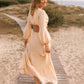 Robe longue en lin dos nu