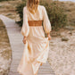 Robe longue en lin dos nu