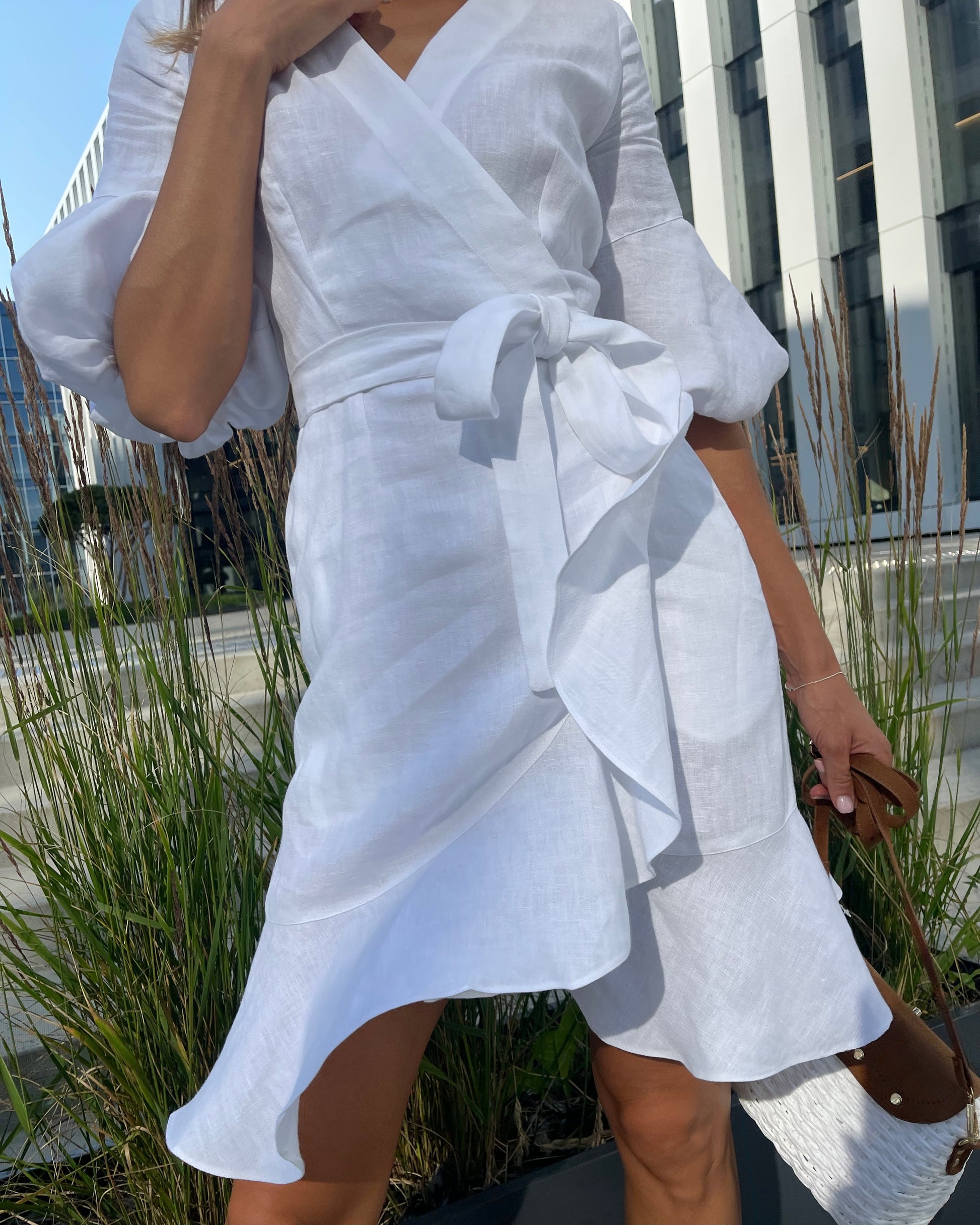 White wrap midi dress – Piure_com White wrap midi dress – Piure_com