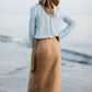 Chemise en soie bleu ciel